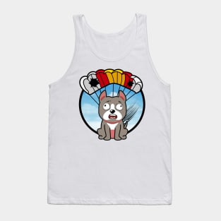 Silly grey dog has a broken parachute Tank Top